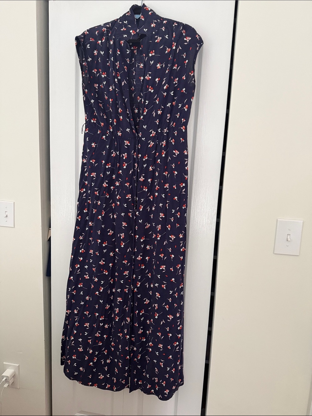 Draper James Navy Floral Maxi Dress - Sleeveless